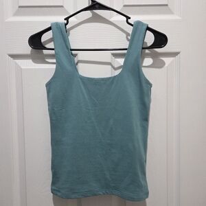 Abercrombie Square Neck Essential Tank Teal XS